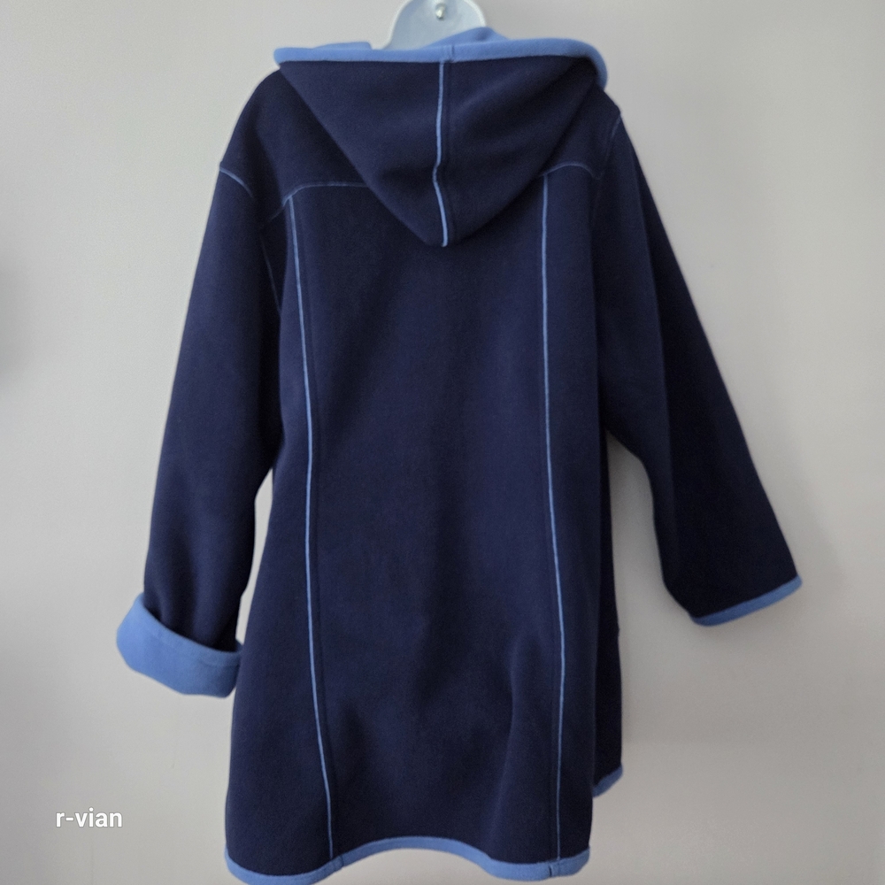 Susan Graver Cozy Fleece Coat Navy/Royal Blue  Size 1X New without tags - Picture 3 of 4